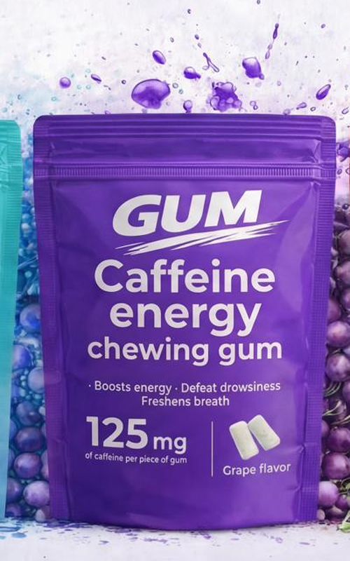 GUM Grape caffeine energy chewing gum